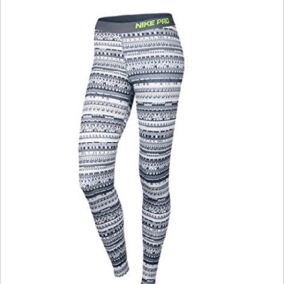Nike Pants - NIKE PRO Driver-Fit Grey Knit Print Leggings